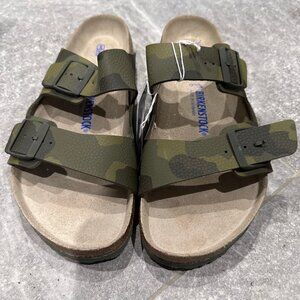 Birkenstock NWT No Box Arizona Desert Soil Camo Green Birko-Flor Soft Footbed 45